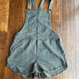 aerie black Denim Overall Shorts
